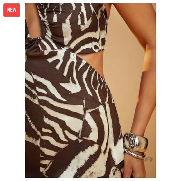 Women's Ruched Halter Dress Backless Cut Out Sleeveless Party - Picture 7 of 7